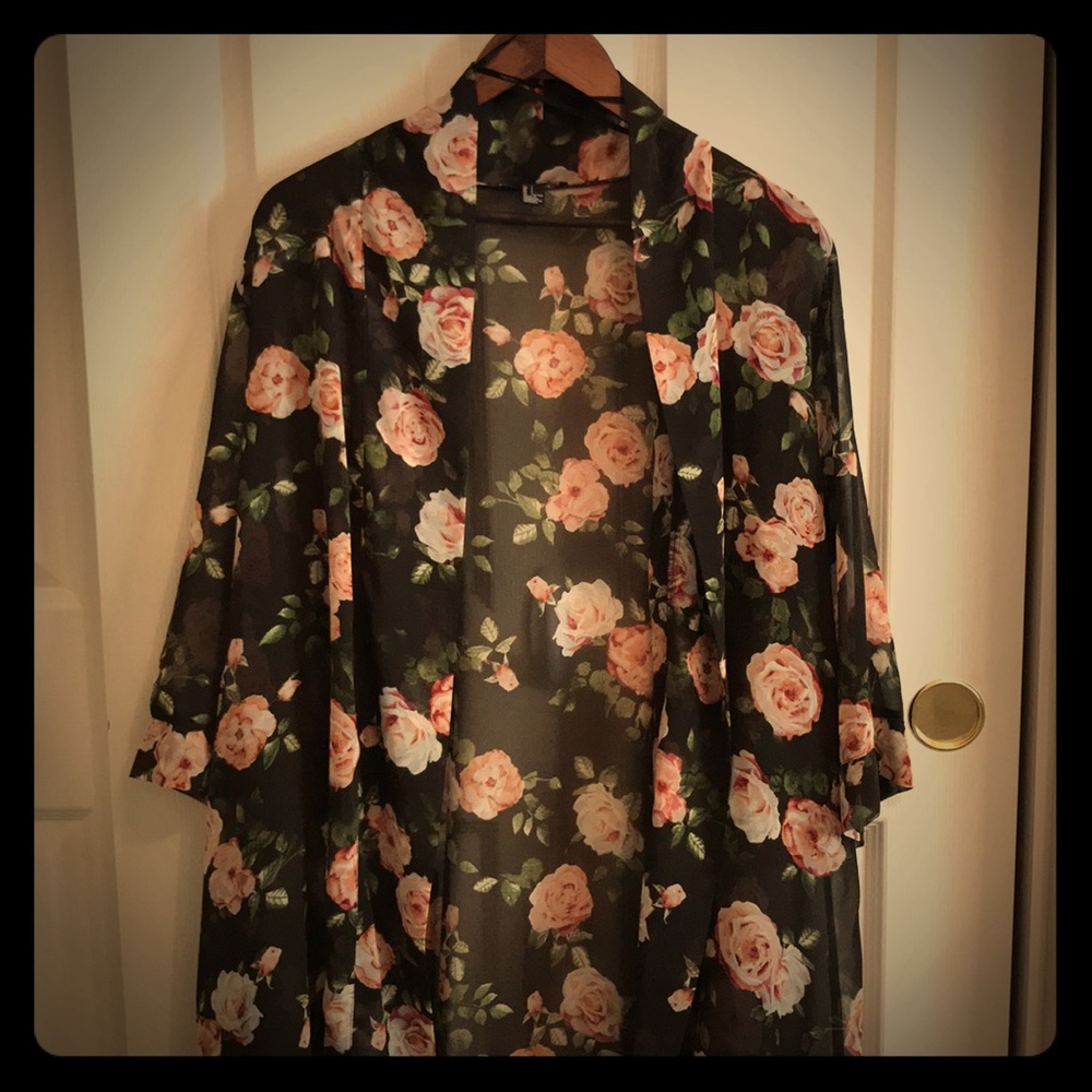 Sheer Floral Cover-Up